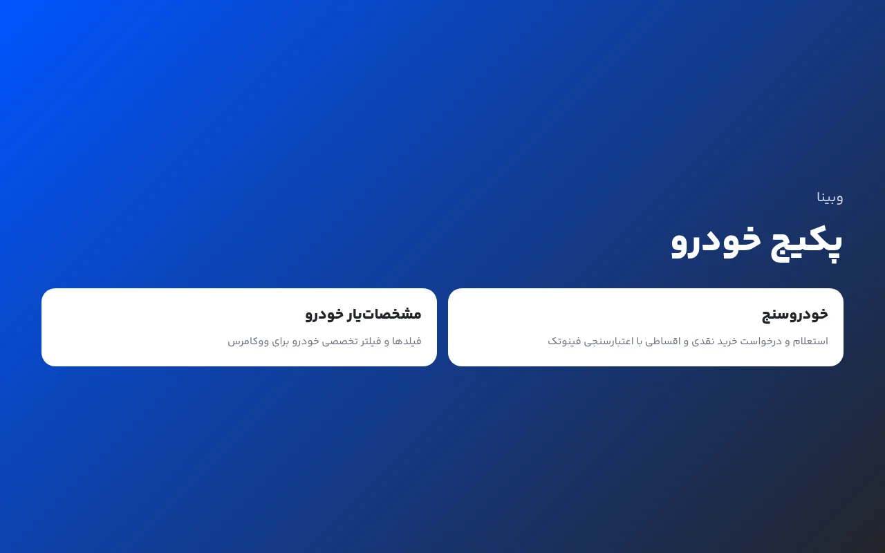 پکیج خودرو وبینا؛ خودروسنج و مشخصاتیار خودرو 1